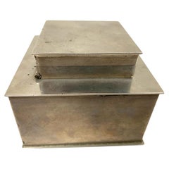 Art Deco Chrom & Glas Einsatz Tintenfass von K & O Co.