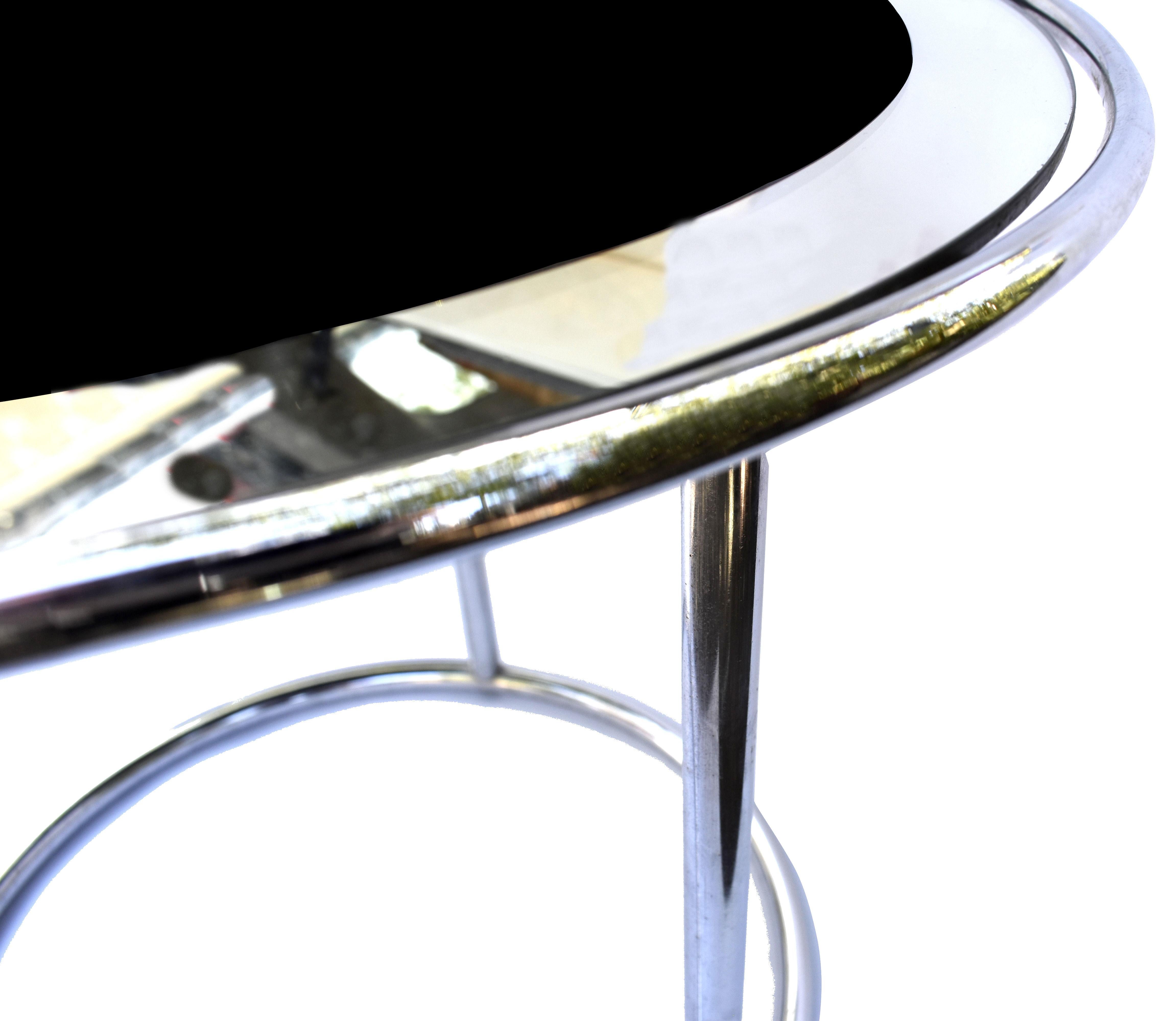Art Deco Chrome & Glass Modernist Occasional Cocktail Table, English, C1930's For Sale 1