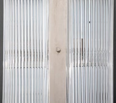 Art Deco Chrome & Glass Rod 2-Light Wall Sconce