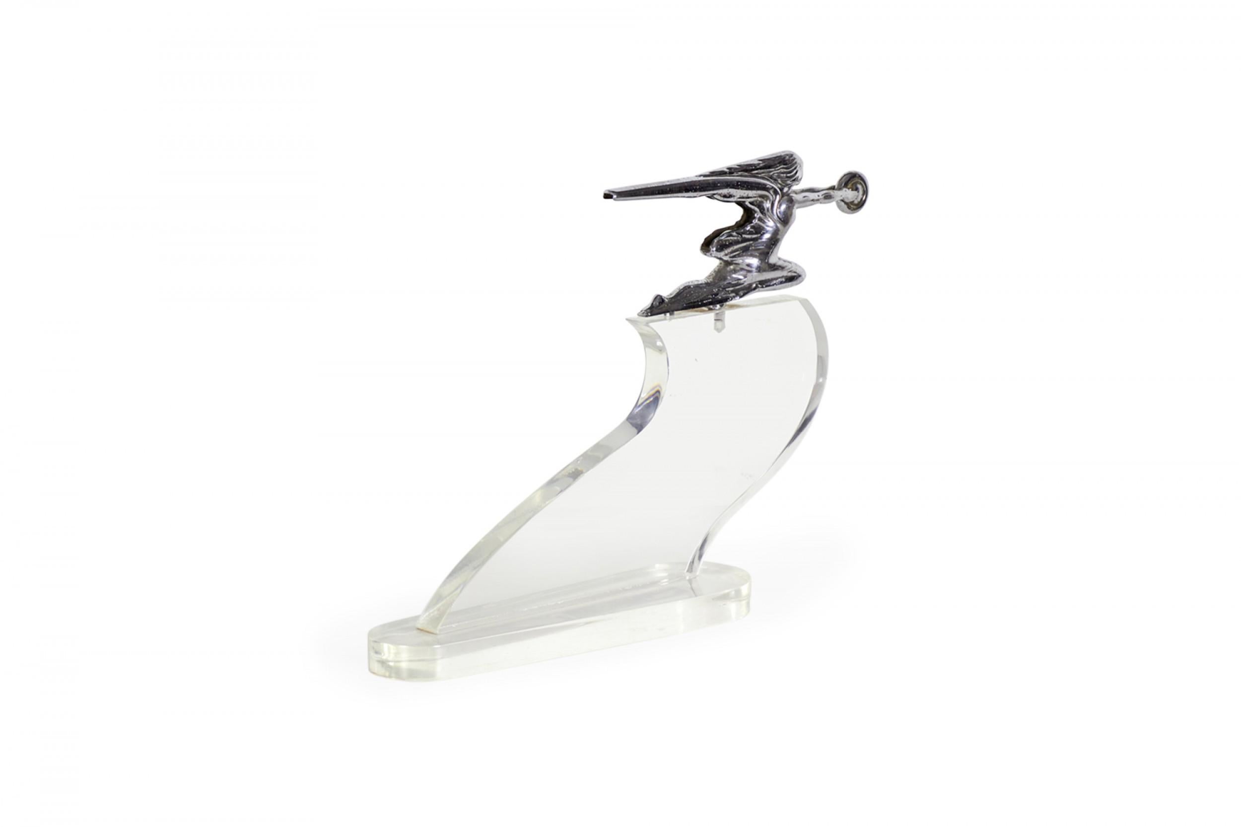 Art Deco Chrome Hood Woman Ornament For Sale 4