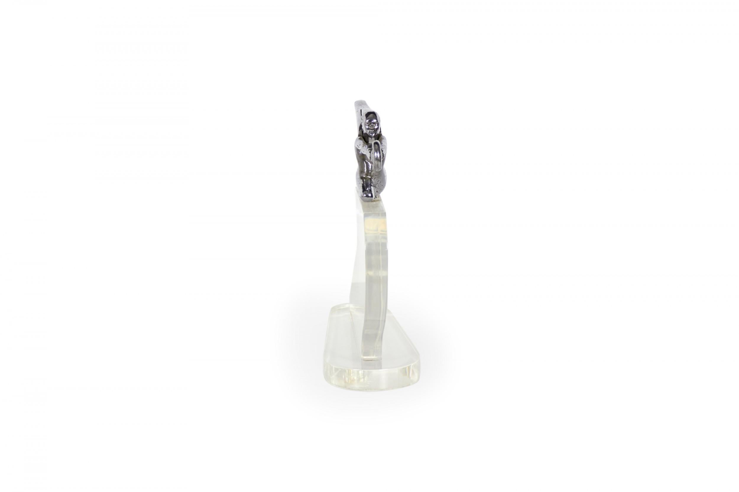 Art Deco Chrome Hood Woman Ornament For Sale 1