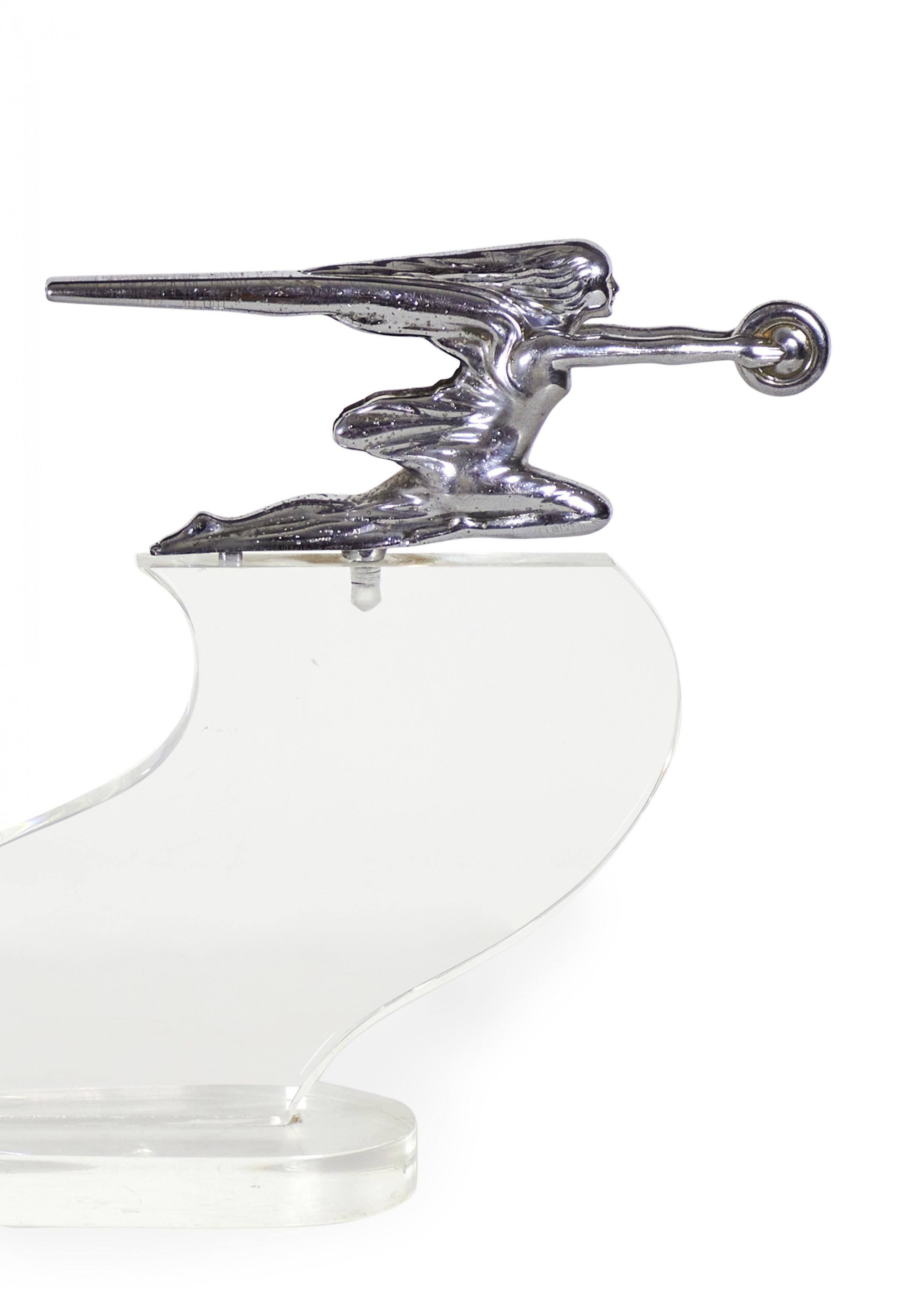 Art Deco Chrome Hood Woman Ornament For Sale 2