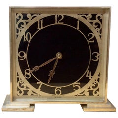 Art Deco Chrome Mantel Clock by Davall, England