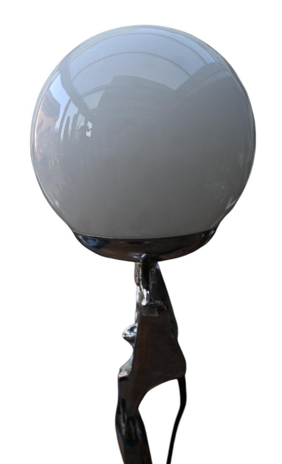 Début du 20ème siècle Lampe Art Déco en métal chromé, 1920-30 en vente