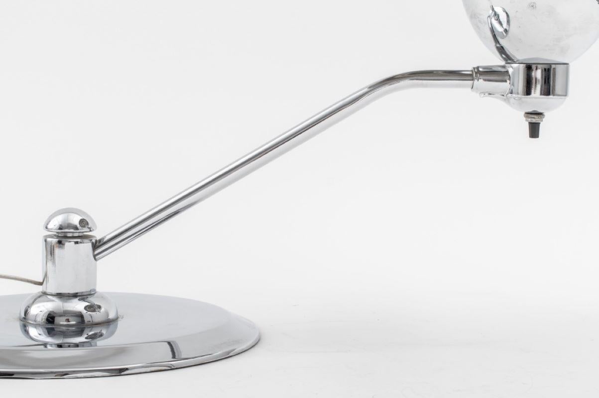 20th Century Art Deco Chrome Metal Table Lamp For Sale