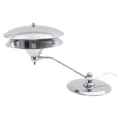 Art Deco Chrom Metall Tischlampe