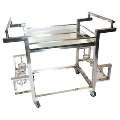 Art Deco Chrome & Mirrored Cocktail  Trolley