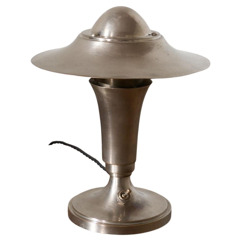 Art deco Chrome mushroom desk lamp by 'Kabeco' For Sale