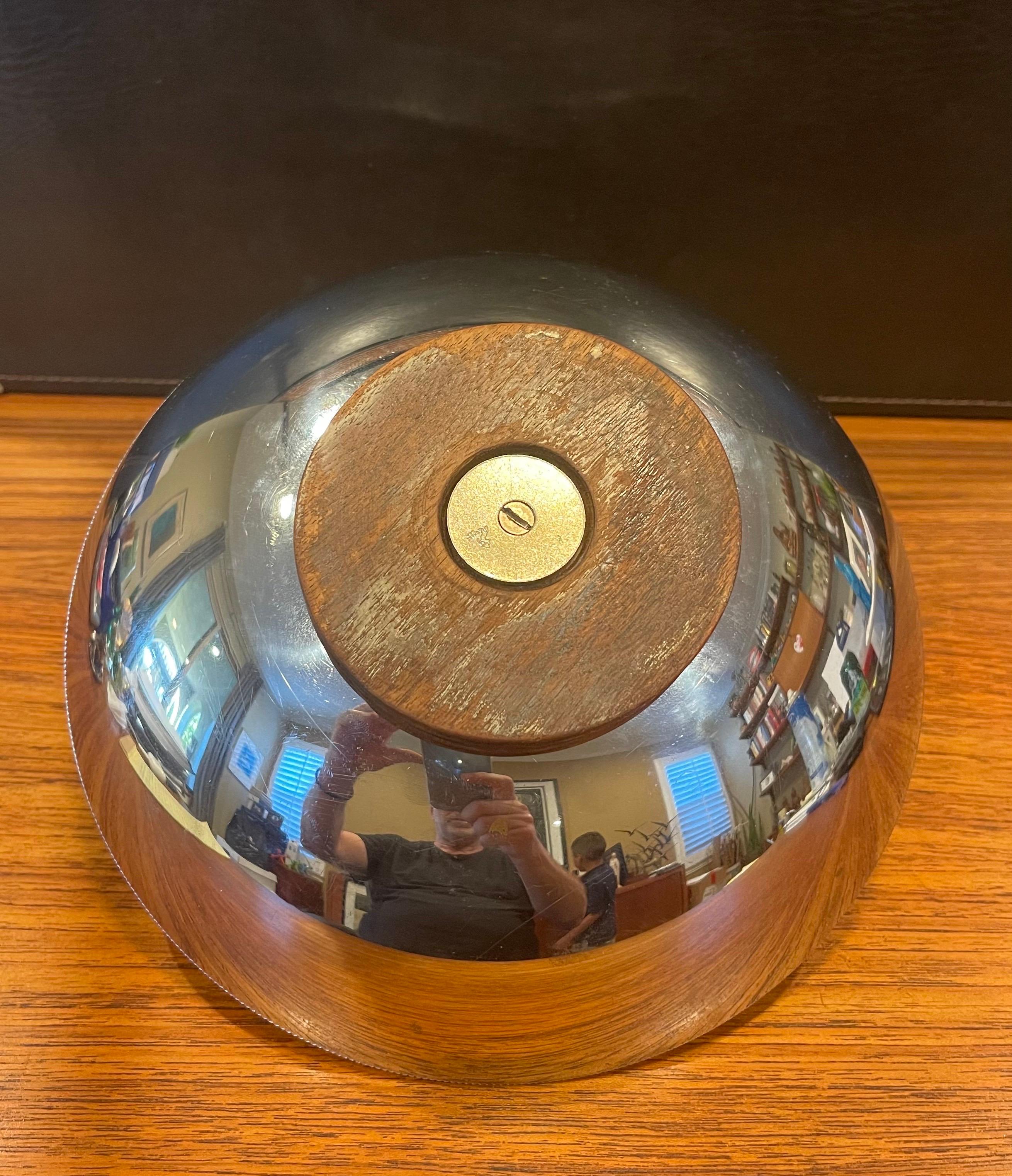 Art Deco Chrome Nut Bowl with Built-in Cracker by Chase Co. In Good Condition For Sale In San Diego, CA