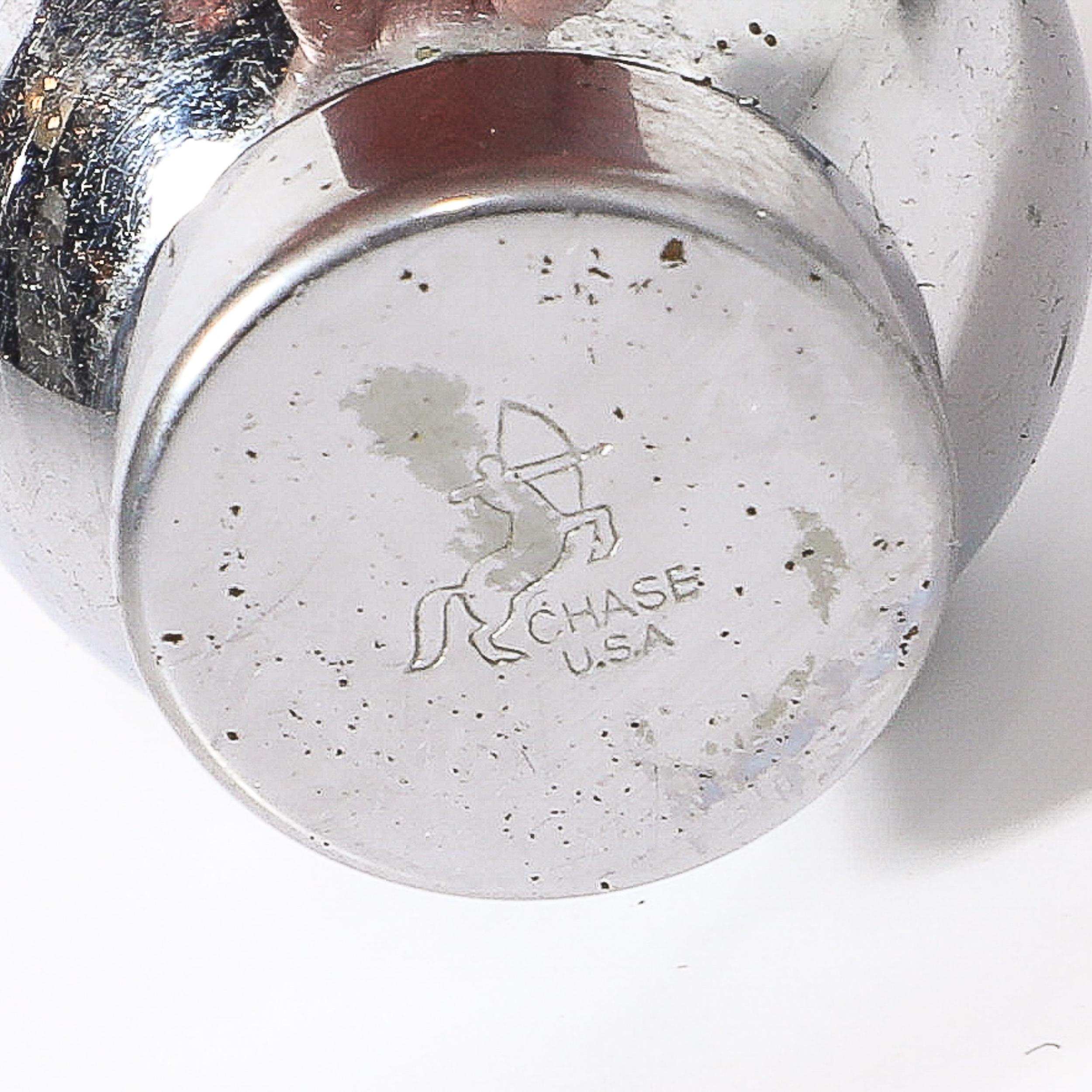 Art Deco Chrome Pancake Corn Set Blue Tray by Russel Wright for Chase For Sale 7