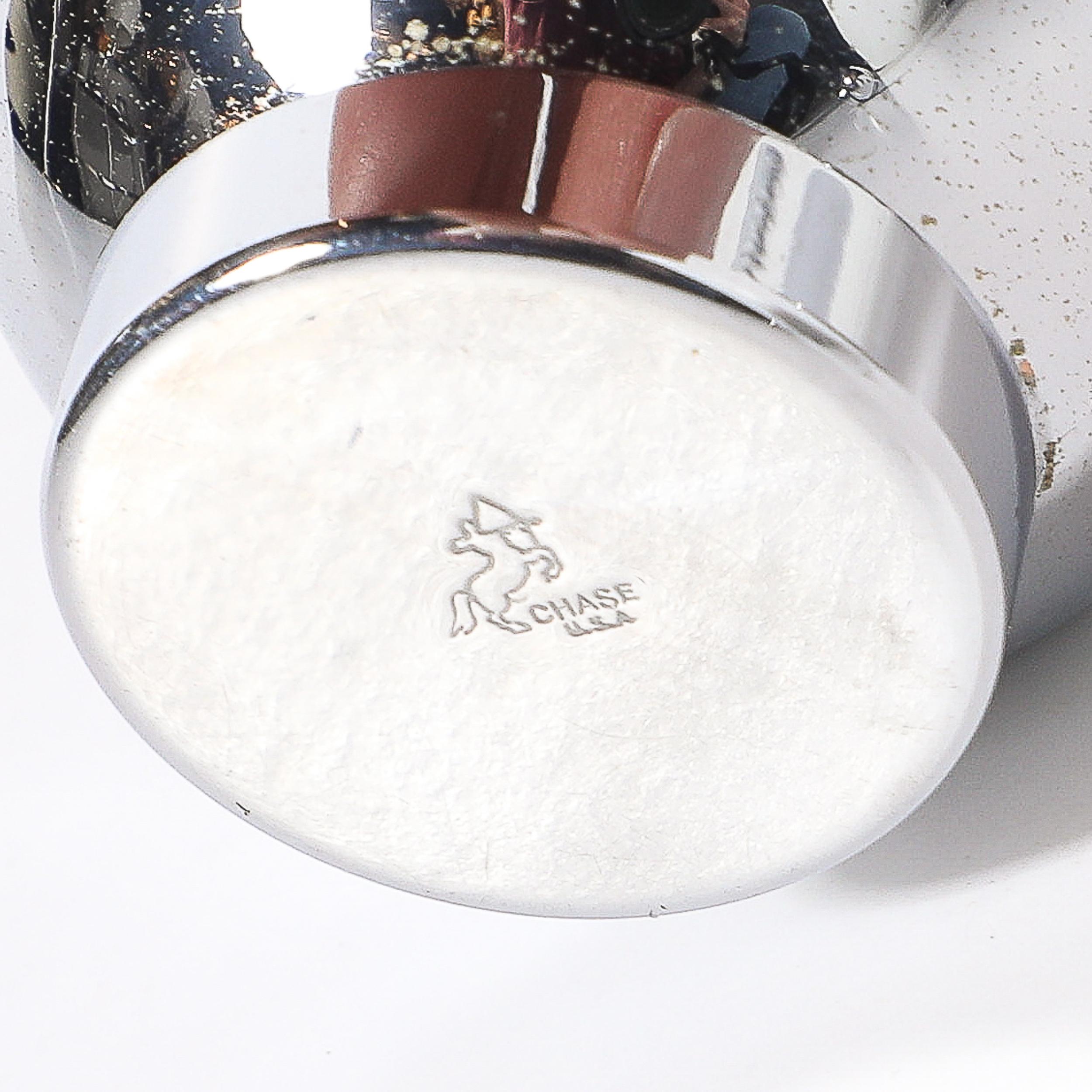 Art Deco Chrome Pancake Corn Set Blue Tray by Russel Wright for Chase For Sale 8