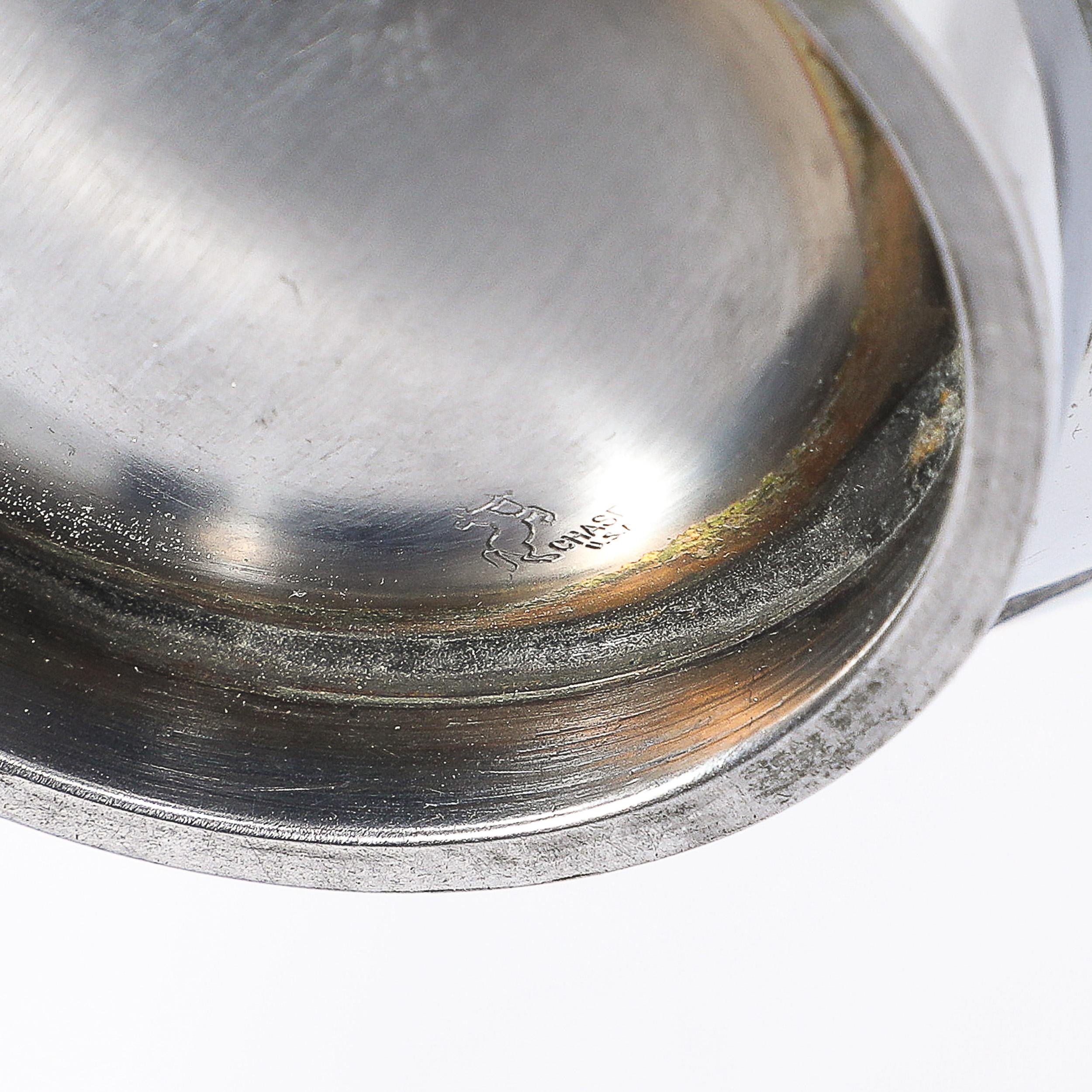 Art Deco Chrome Pancake Corn Set Blue Tray by Russel Wright for Chase For Sale 9