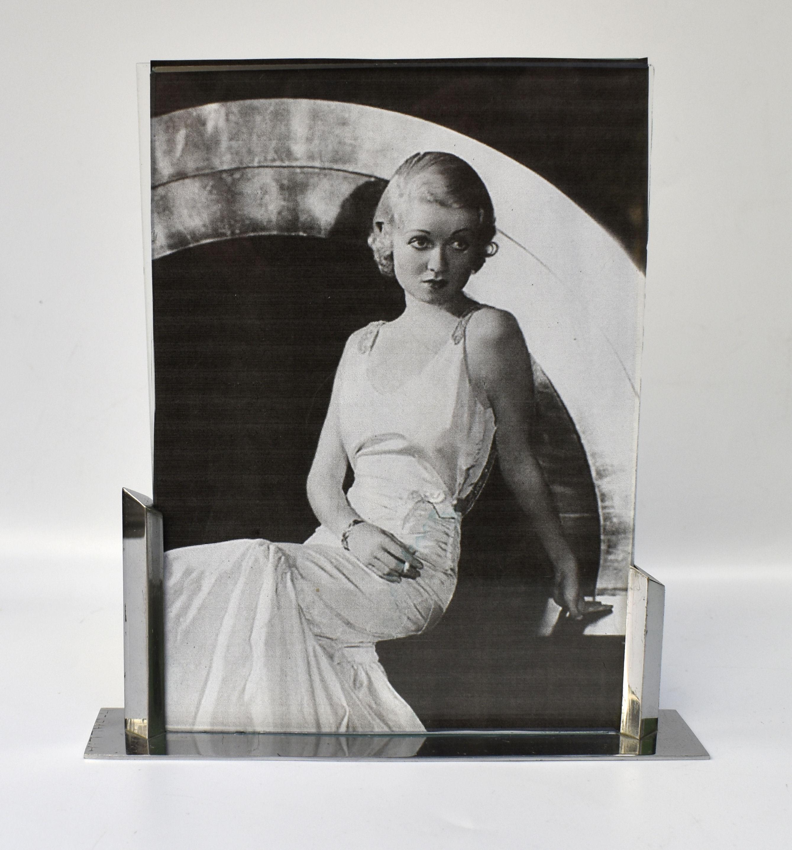 20th Century Art Deco Chrome Picture Frame, France, c1930's For Sale