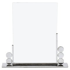 Art Deco Chrome Picture Frame with Circular Asymmetrical Detailing