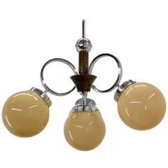 Art Deco Chrome-Plated Chandelier in Excellent Condition, 1930s