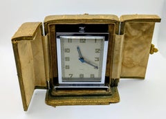 Reloj de viaje Art Déco cromado de Harrods de Londres (años 30)