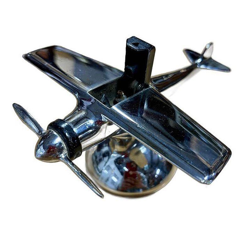 American Art Deco Chrome Propeller Airplane Table Lighter by Hamilton