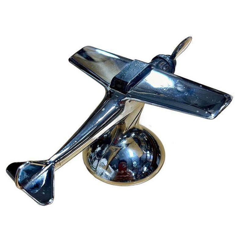 Mid-20th Century Art Deco Chrome Propeller Airplane Table Lighter by Hamilton
