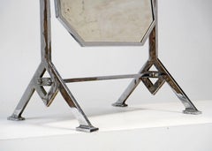Art Deco Chrome Shop Fitting Double Sided Vanity Dresser Mirror/ Table Top