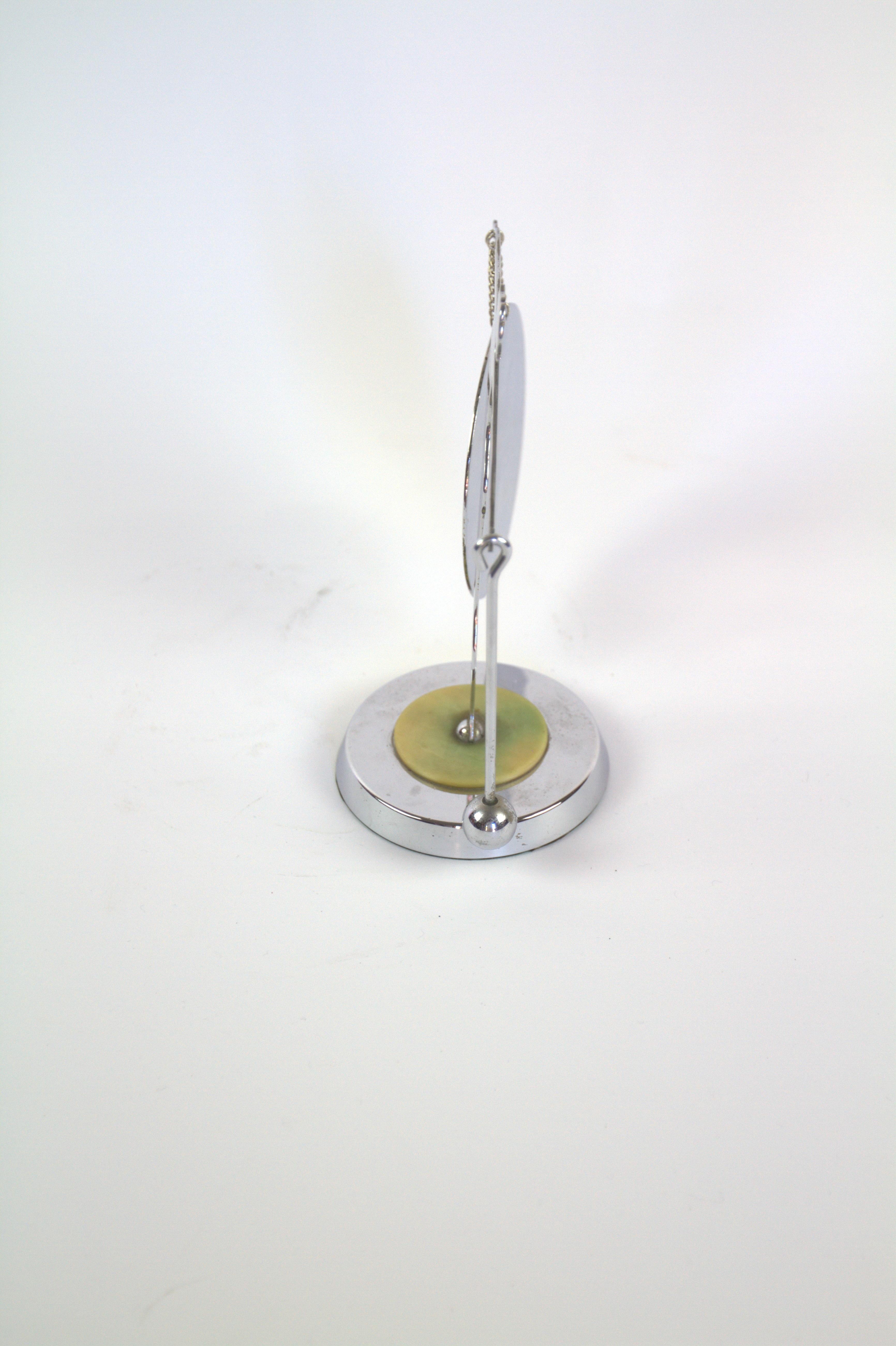British Art Deco Chrome Silhouette Lady Table Gong 1930s For Sale