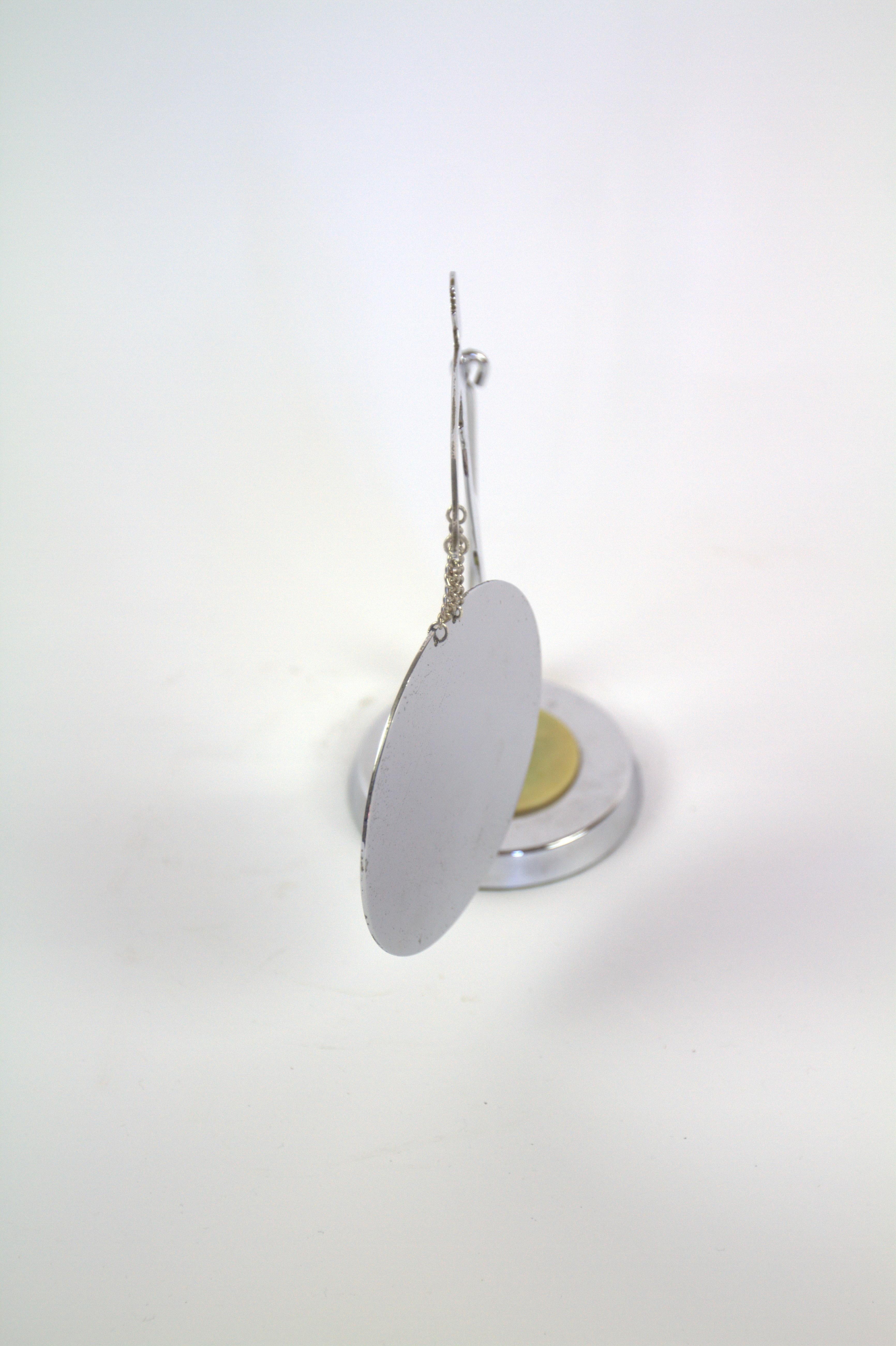 Plated Art Deco Chrome Silhouette Lady Table Gong 1930s For Sale