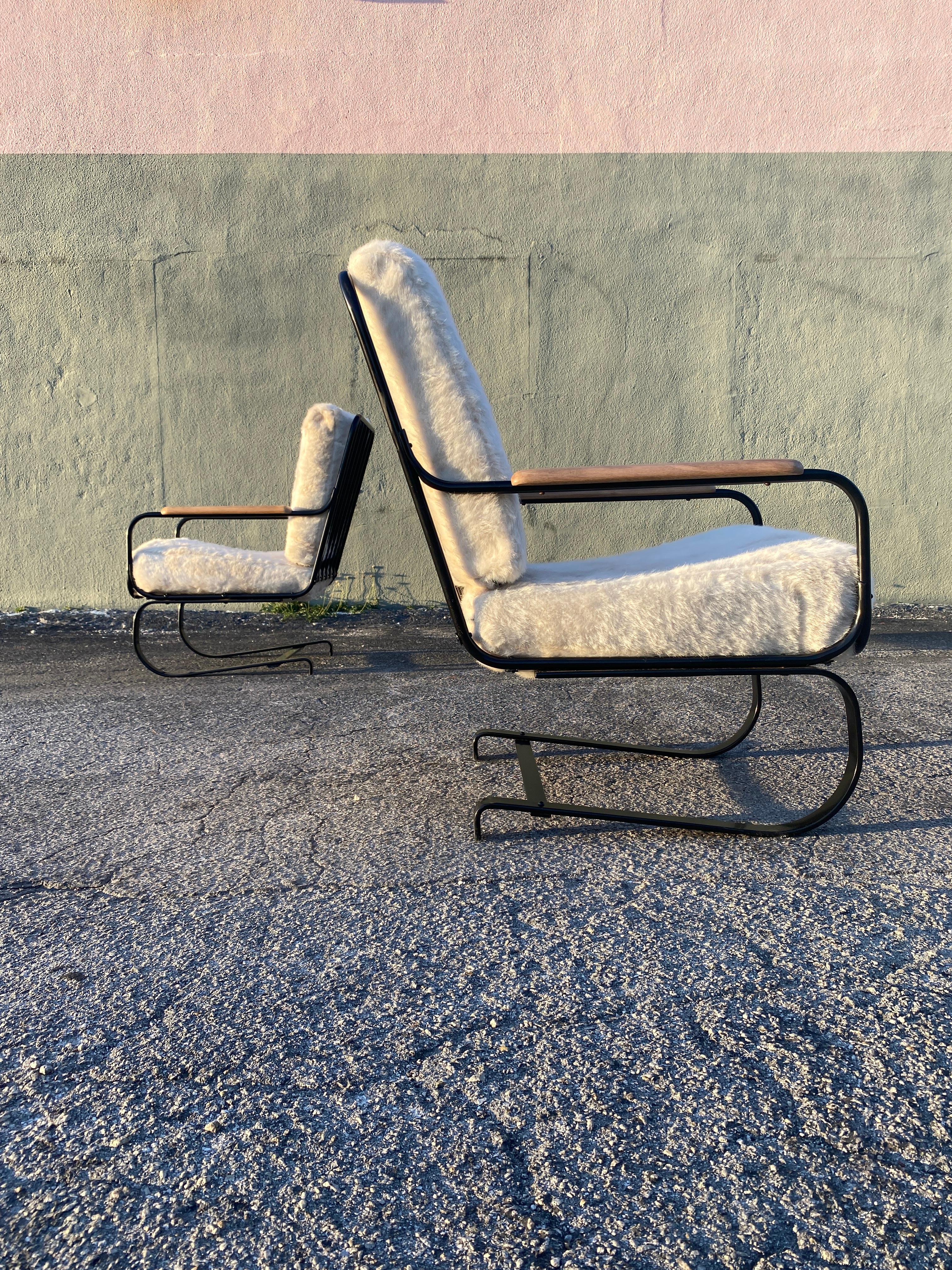 Machine Age Art Deco Chrome 'Springer 'Chair in the Style of KEM Weber, Set of 2
