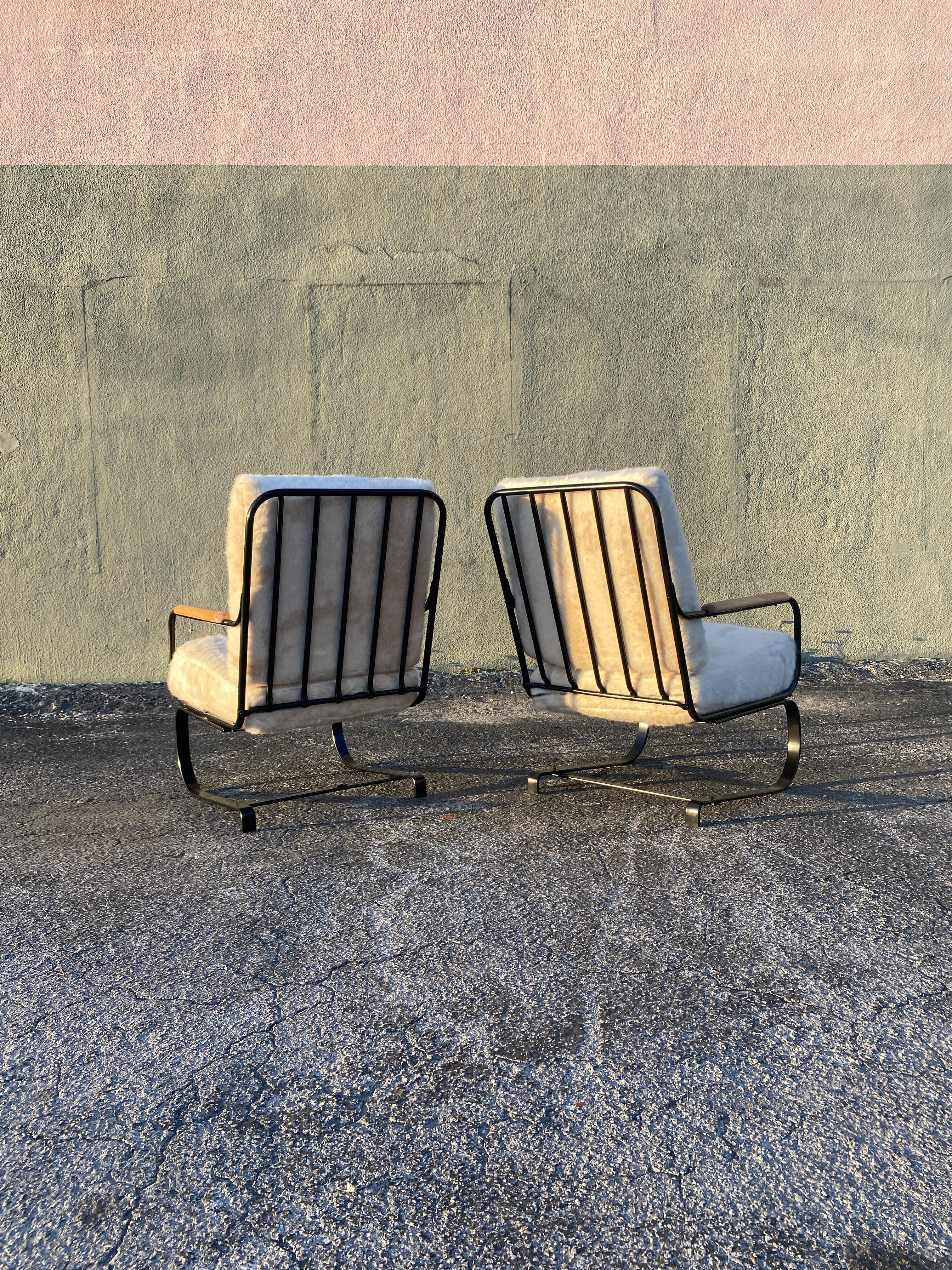 American Art Deco Chrome 'Springer 'Chair in the Style of KEM Weber, Set of 2