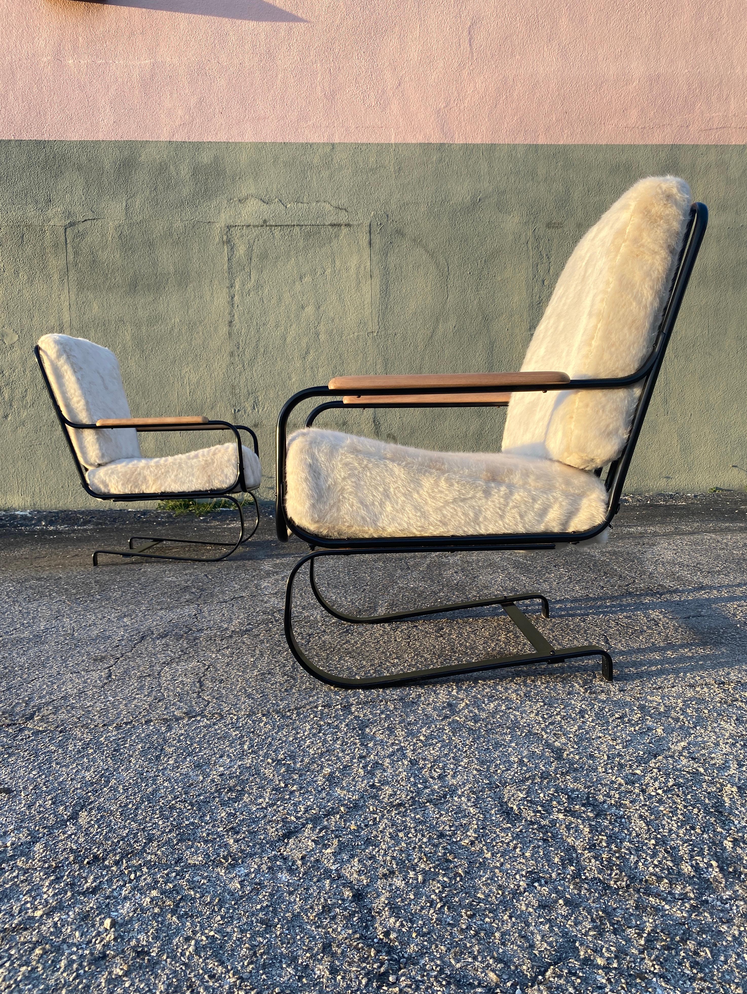 Mid-17th Century Art Deco Chrome 'Springer 'Chair in the Style of KEM Weber, Set of 2