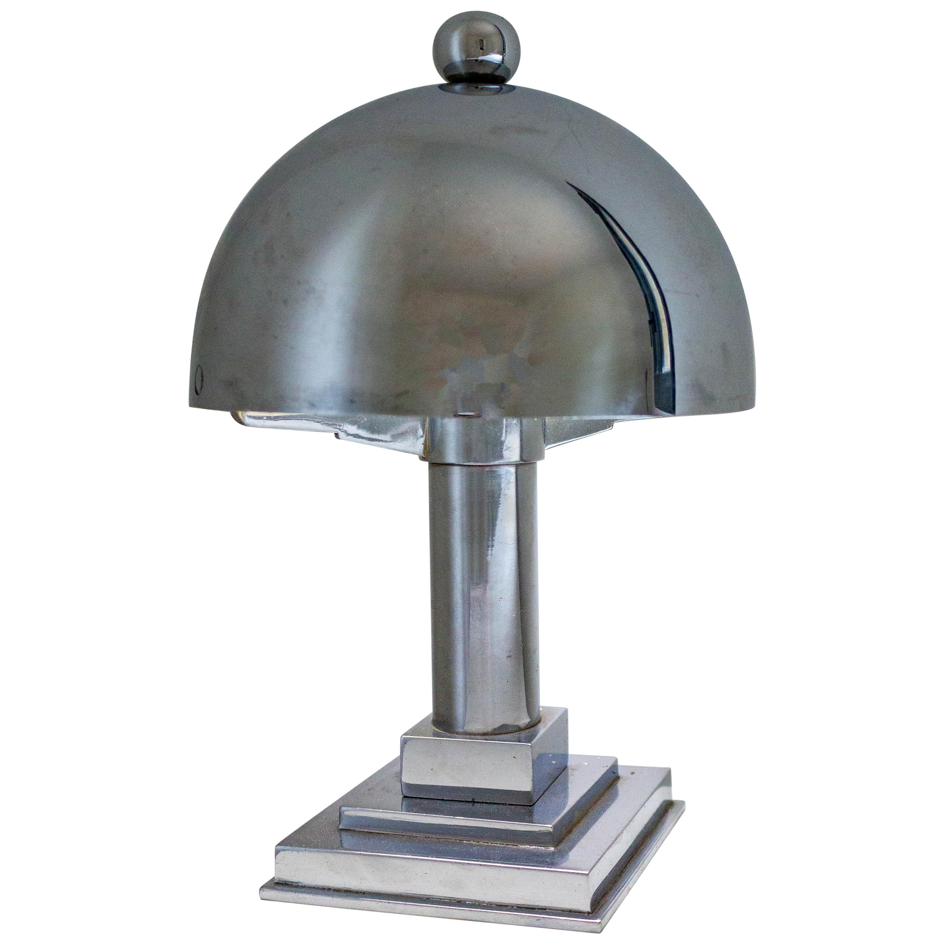 Art Deco Chrome Table Lamp, 1930