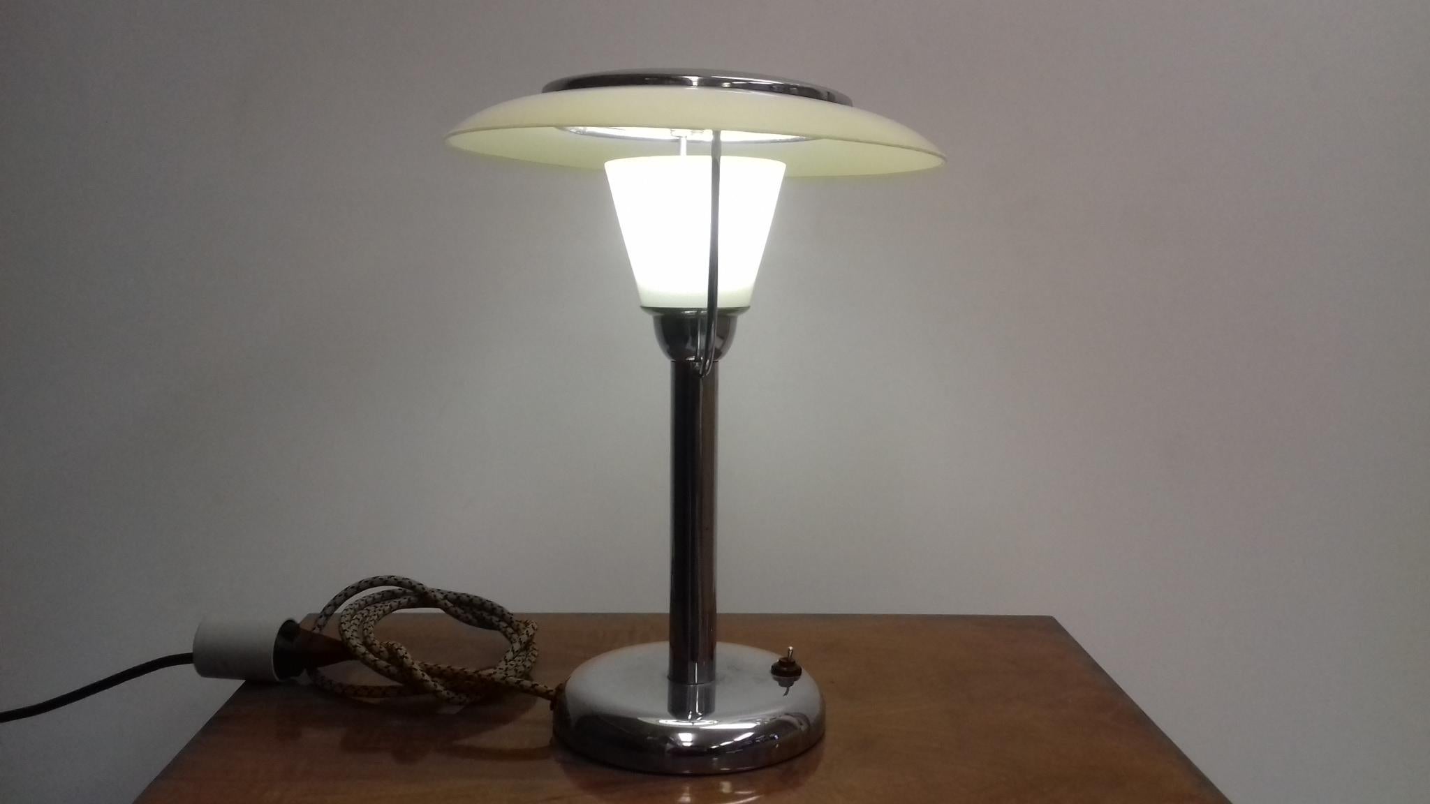 Art Deco Chrome Table Lamp, 1935 1