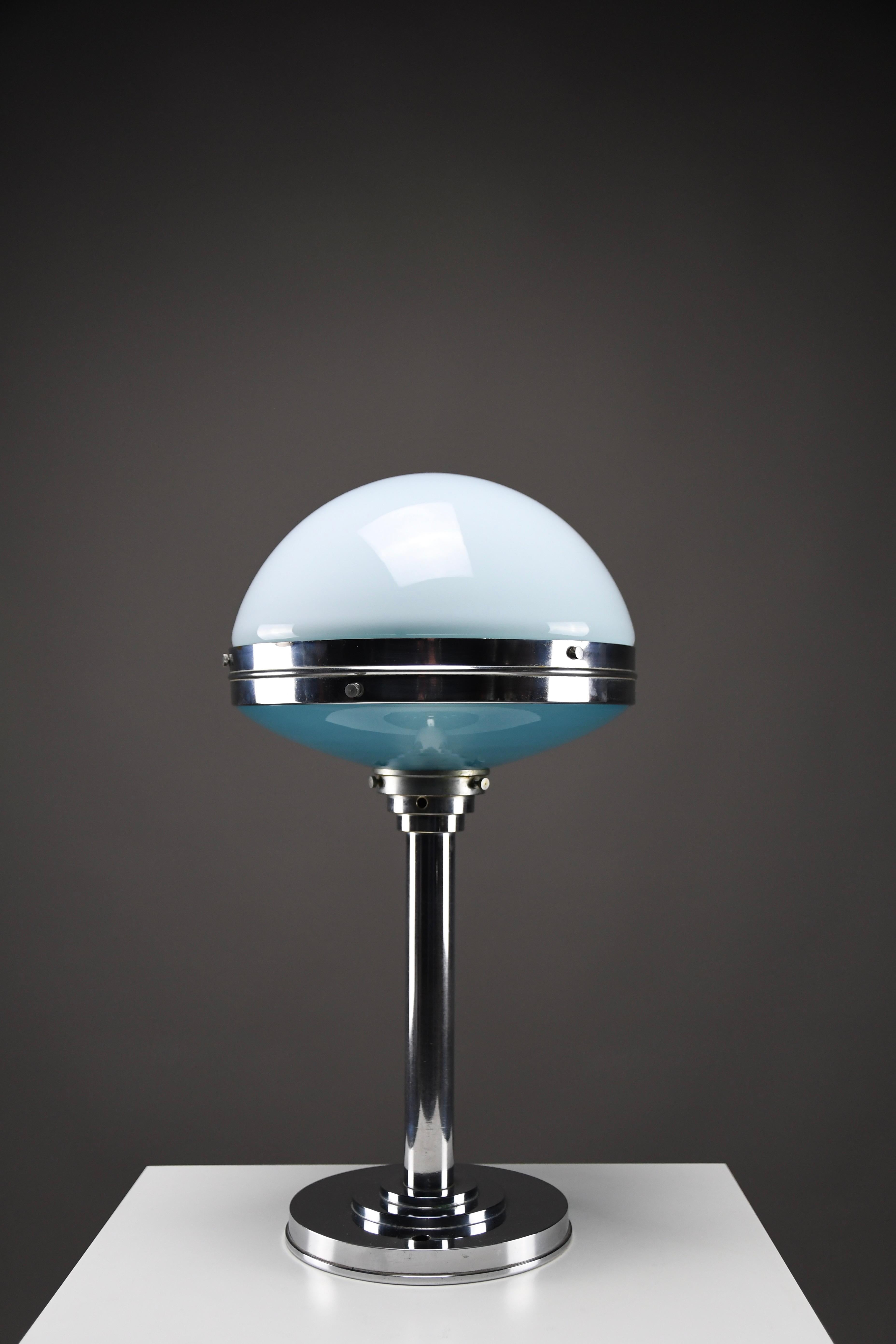 Lámpara de mesa Art Déco cromada de Bosi & Cie - Model Ilrin 135, Francia Años 30 en venta 3