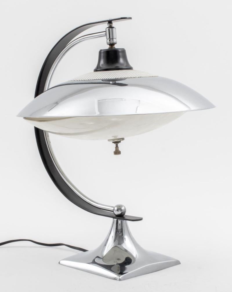 Metal Art Deco Chrome Table Lamp