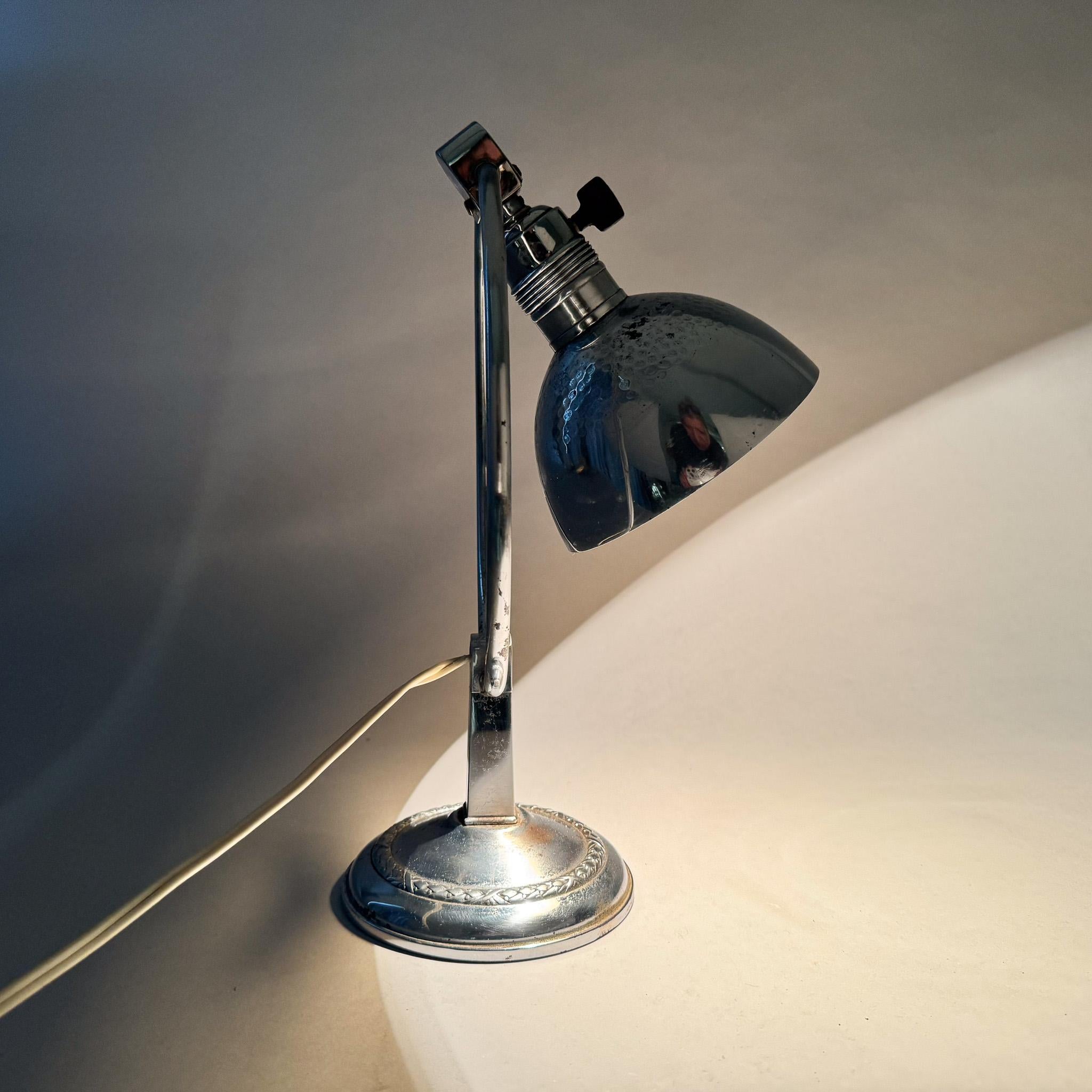 20th Century Art Deco Chrome Table Lamp / Lantern, 1930's For Sale