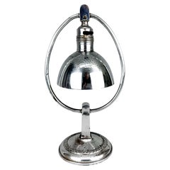 Antique Art Deco Chrome Table Lamp / Lantern, 1930's