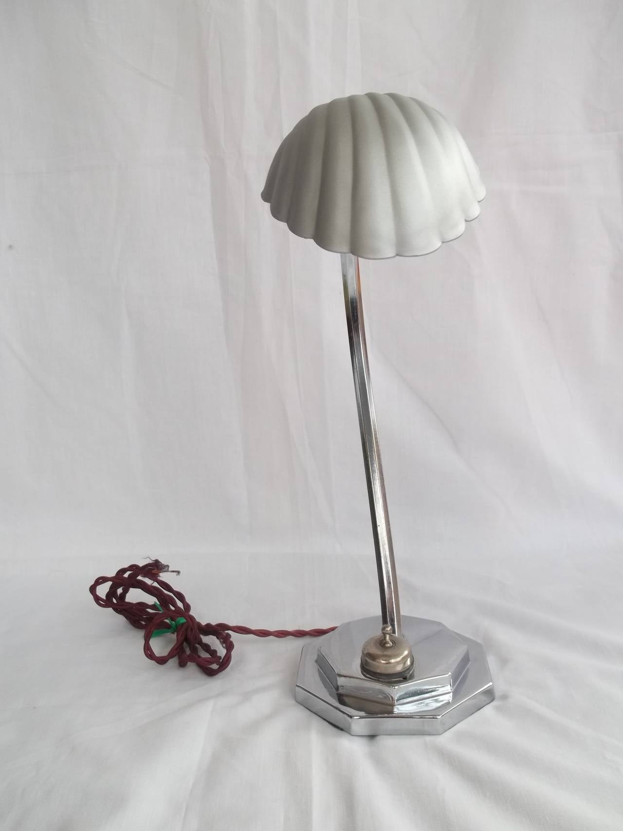art deco shell lamp