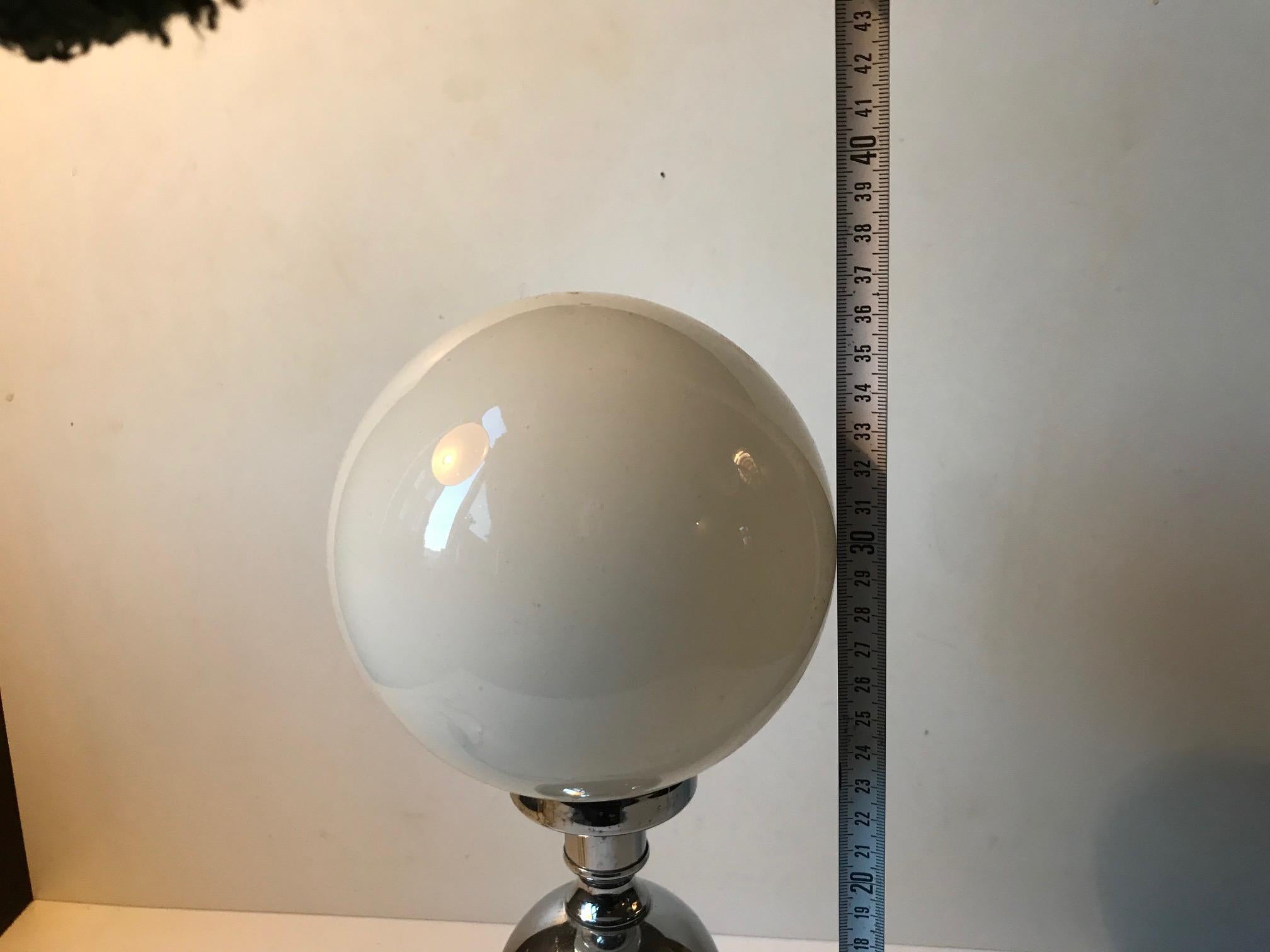 Art Deco Chrome Table Lamp with Sphere by Sölken Leuchten, Germany, 1970s For Sale 1