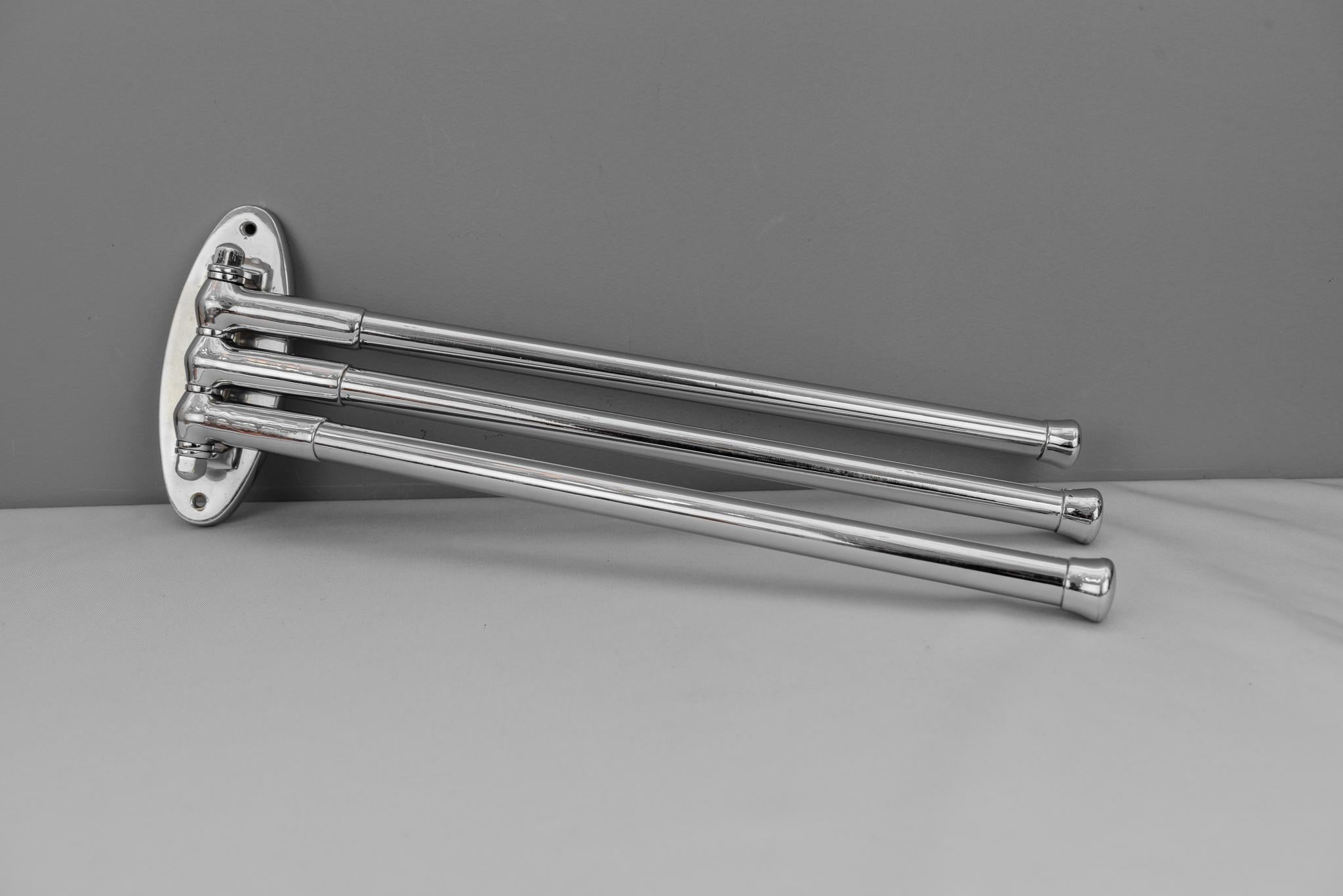 Early 20th Century Art Deco Chrome Towel Holder, circa 1920s  For Sale