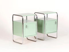 Art Deco Chrome and Tubular Steel Sideboards from Slezak, Set of 2