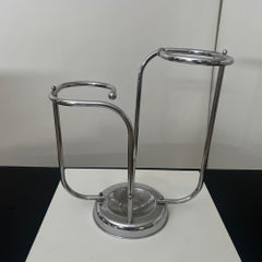 Art Deco Chrome Umbrella Stand, Tubular Steel, Chrome-plated, Belgium circa 1930