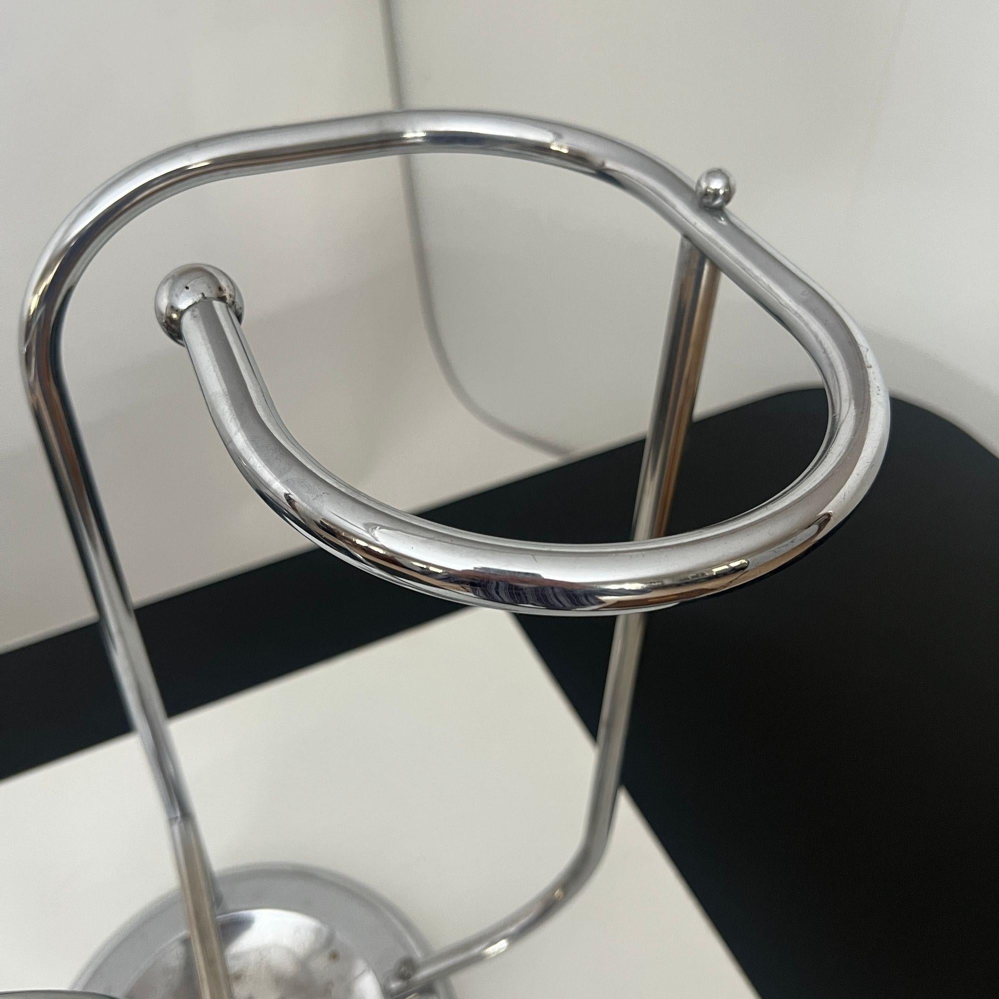 Galvanisé Art Deco Chrome Umbrella Stand, Tubular Steel, Chrome-plated, Belgium circa 1930 en vente