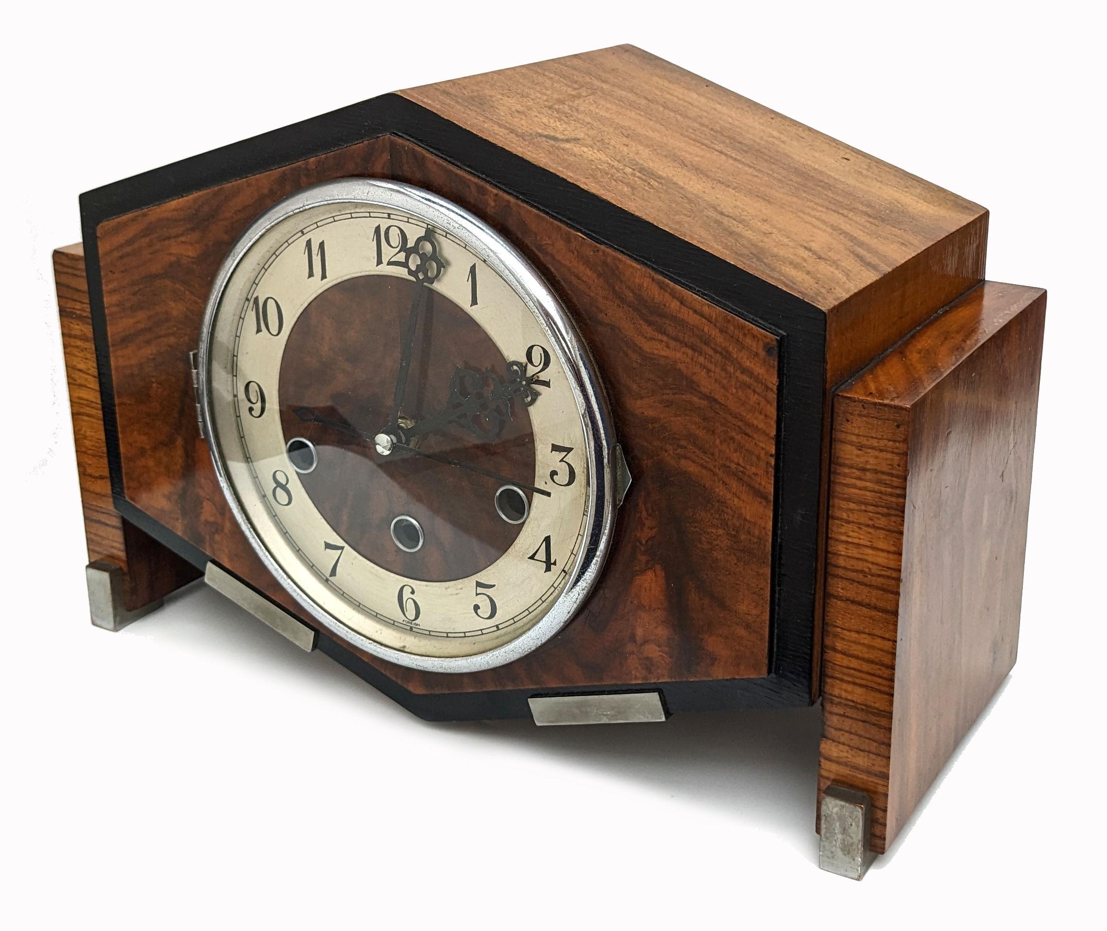 chrome mantel clock