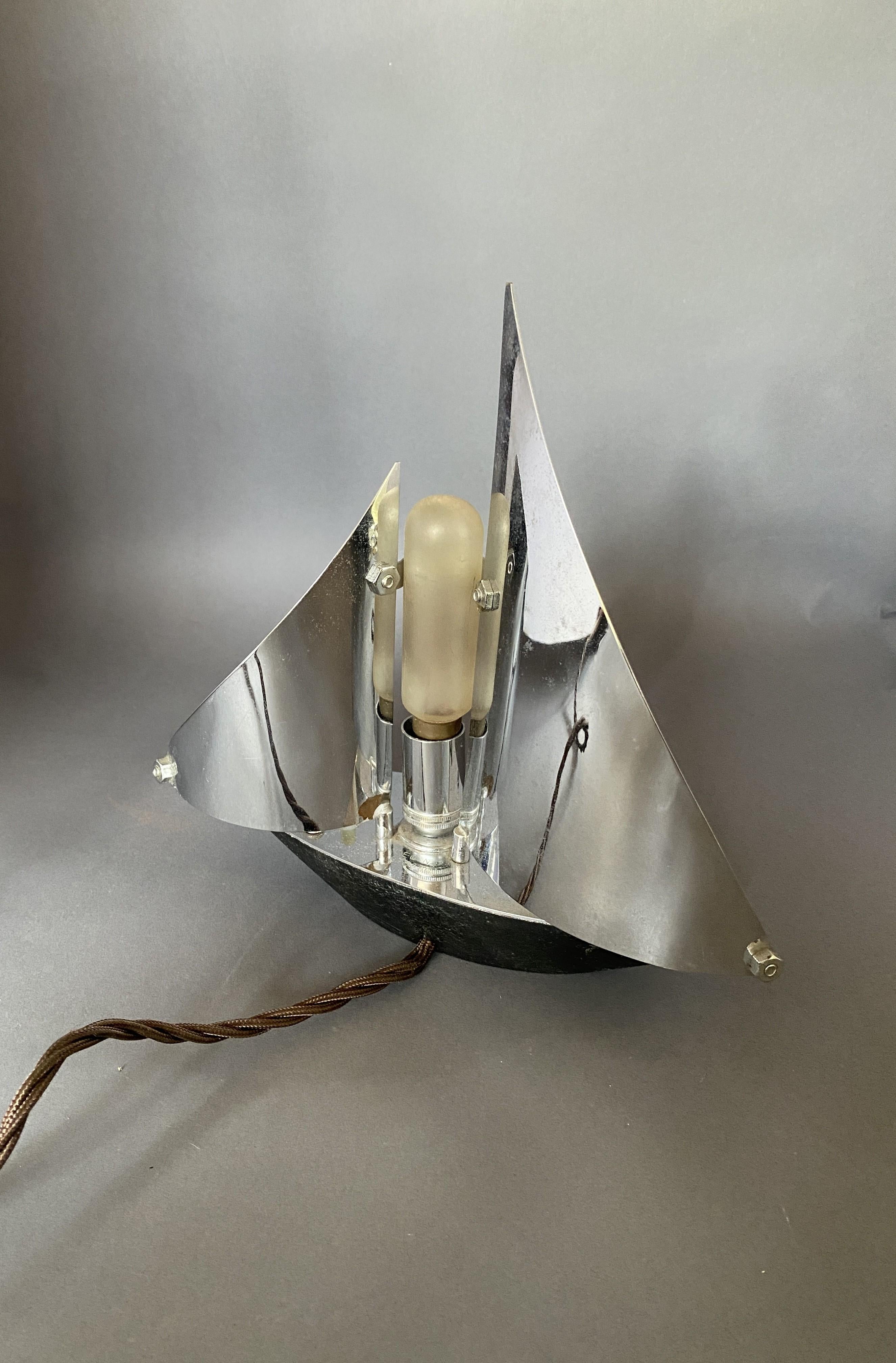 Britannique Lampe de Yacht Art Déco Chrome 1930s en vente