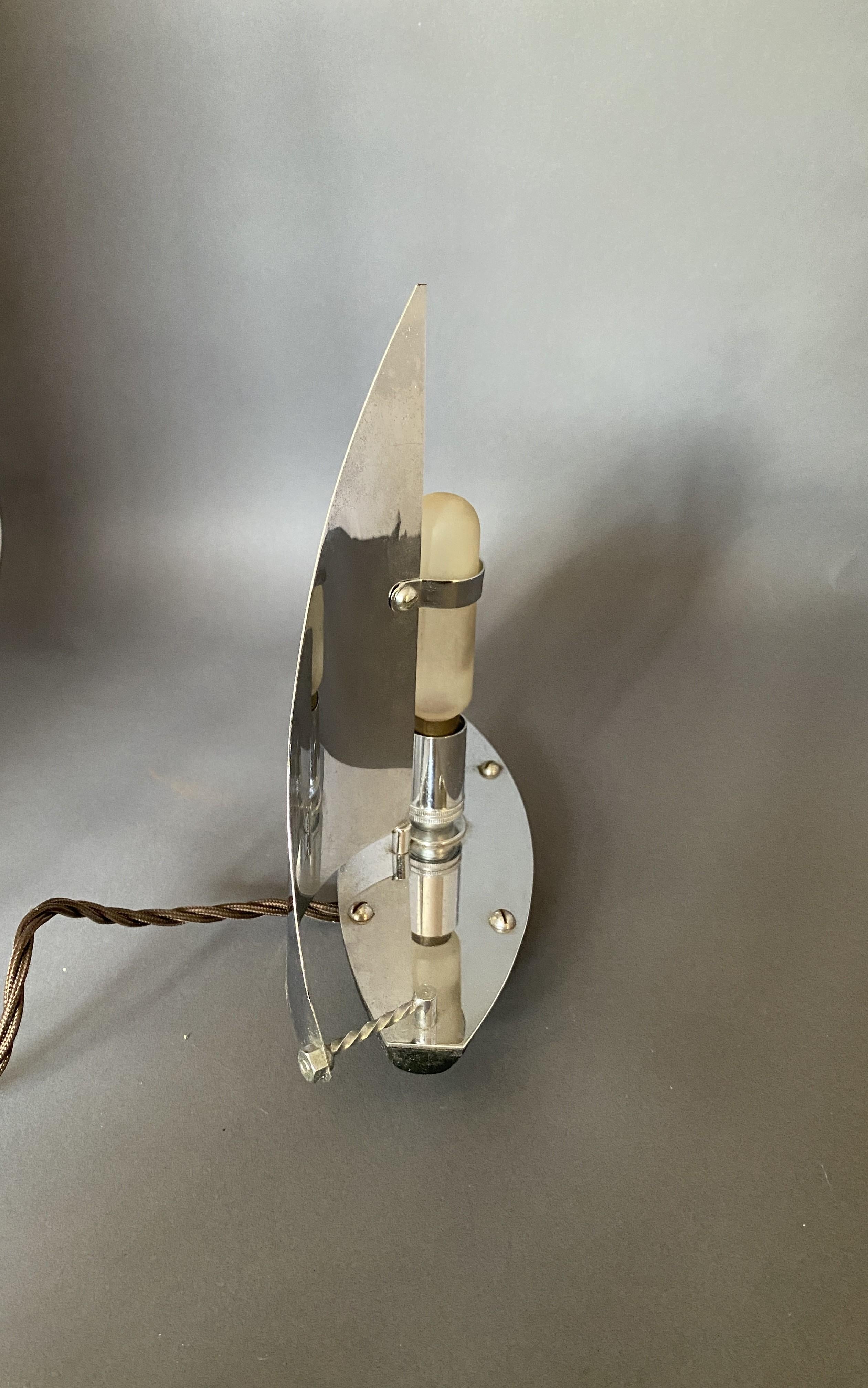 Plaqué Lampe de Yacht Art Déco Chrome 1930s en vente