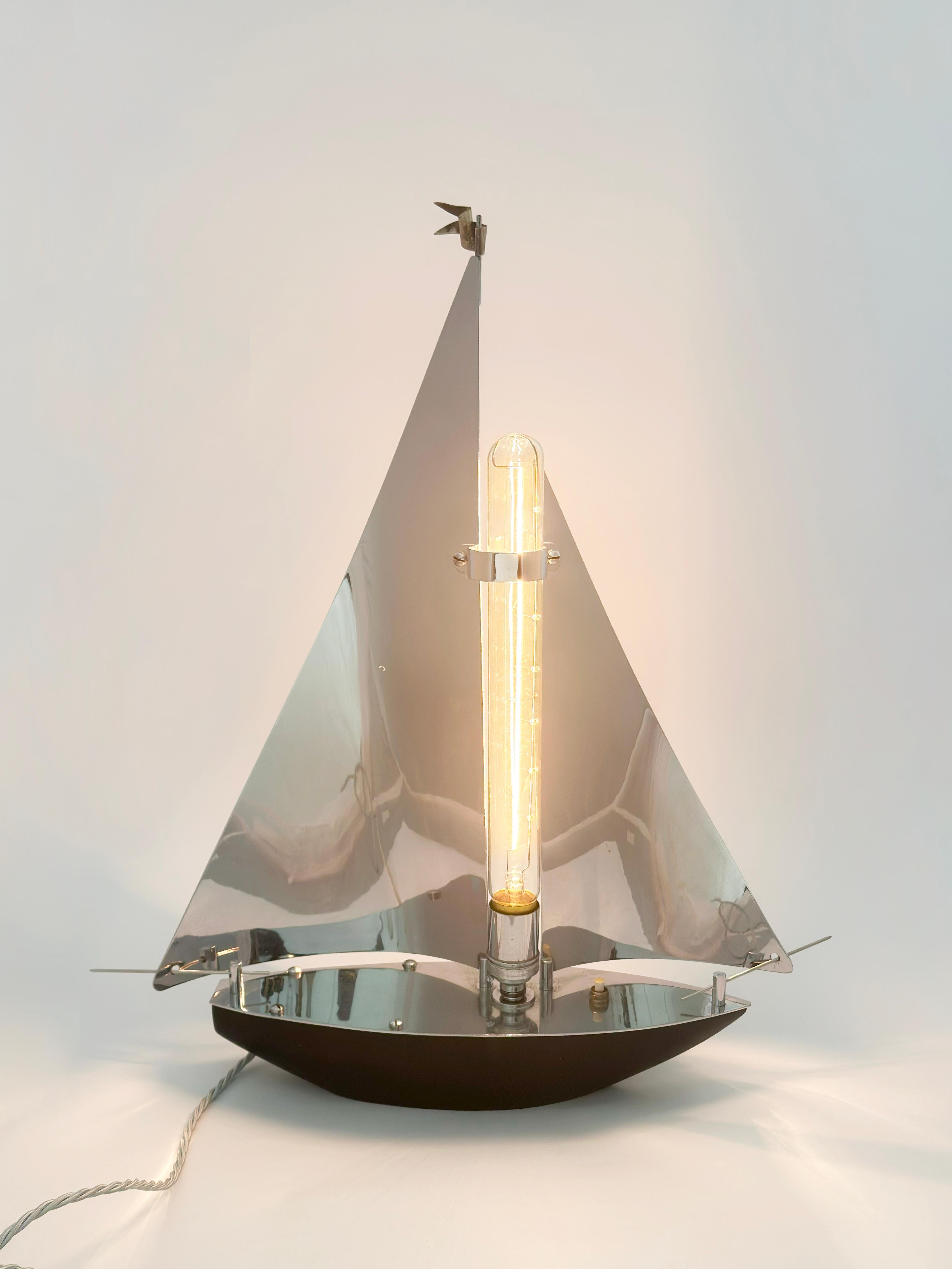 Britannico Lampada da barca cromata Art Deco, Inghilterra, anni '30 circa in vendita