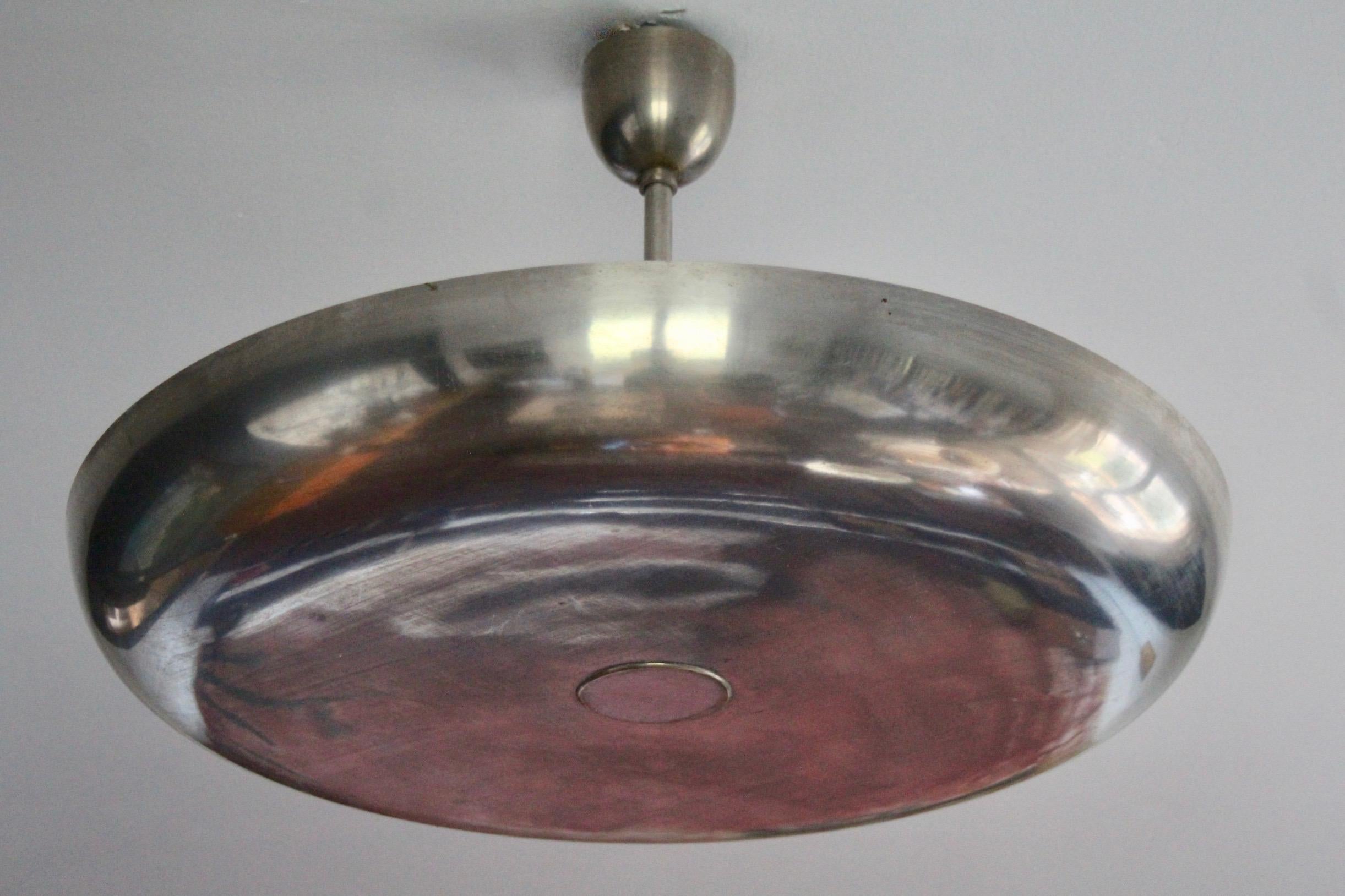 Art deco chromed metal chandelier For Sale 1