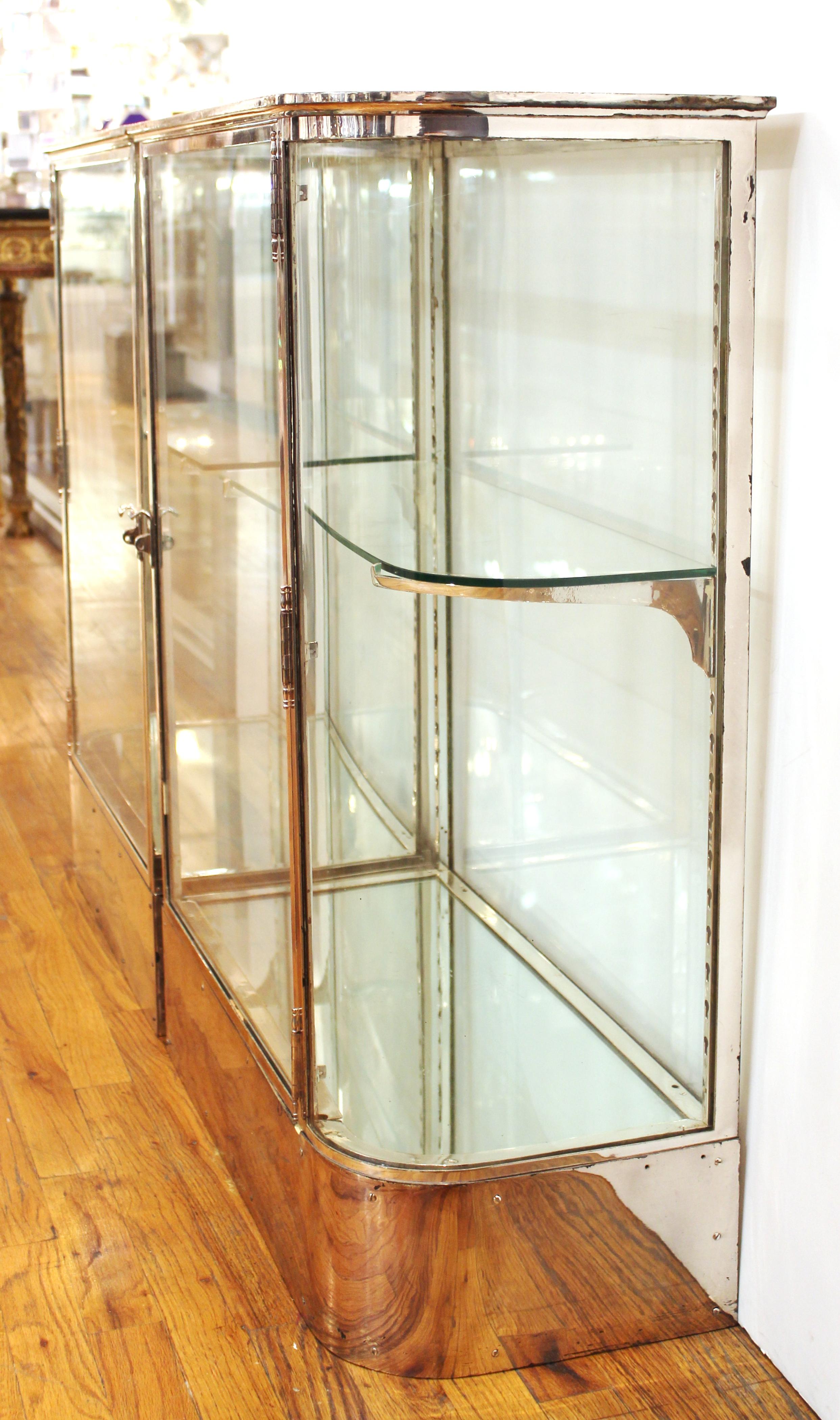 Art Deco Chromed Metal Glass Display Cabinets 5