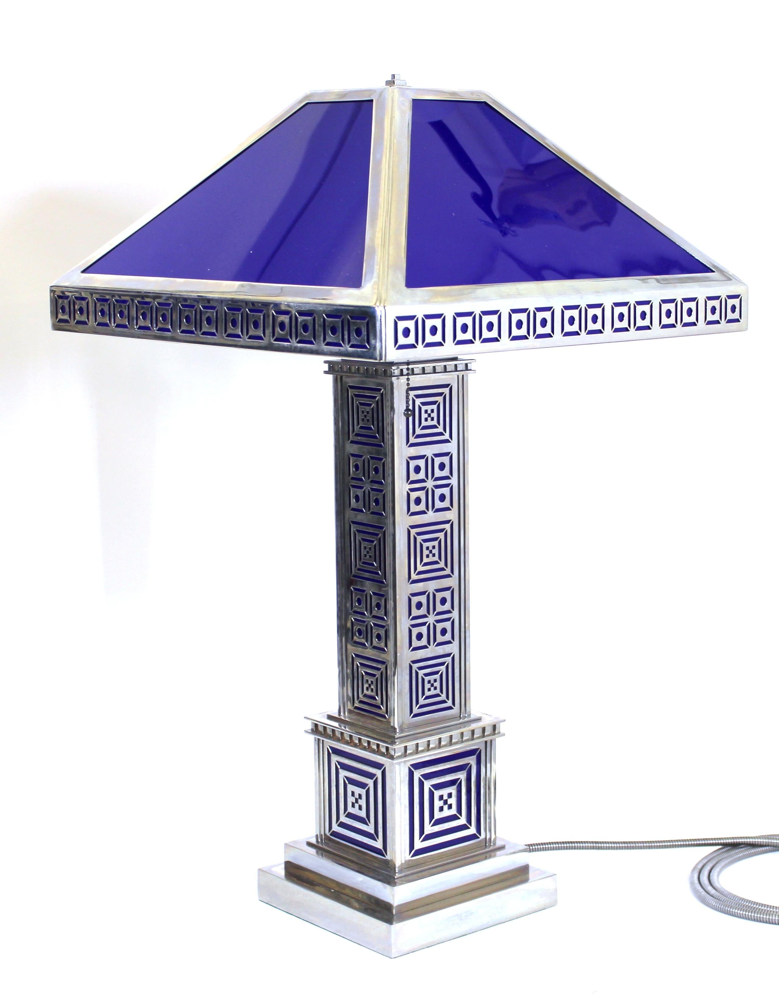 Art Deco Chromed Metal Table Lamps 1