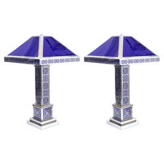 Antique Art Deco Chromed Metal Table Lamps