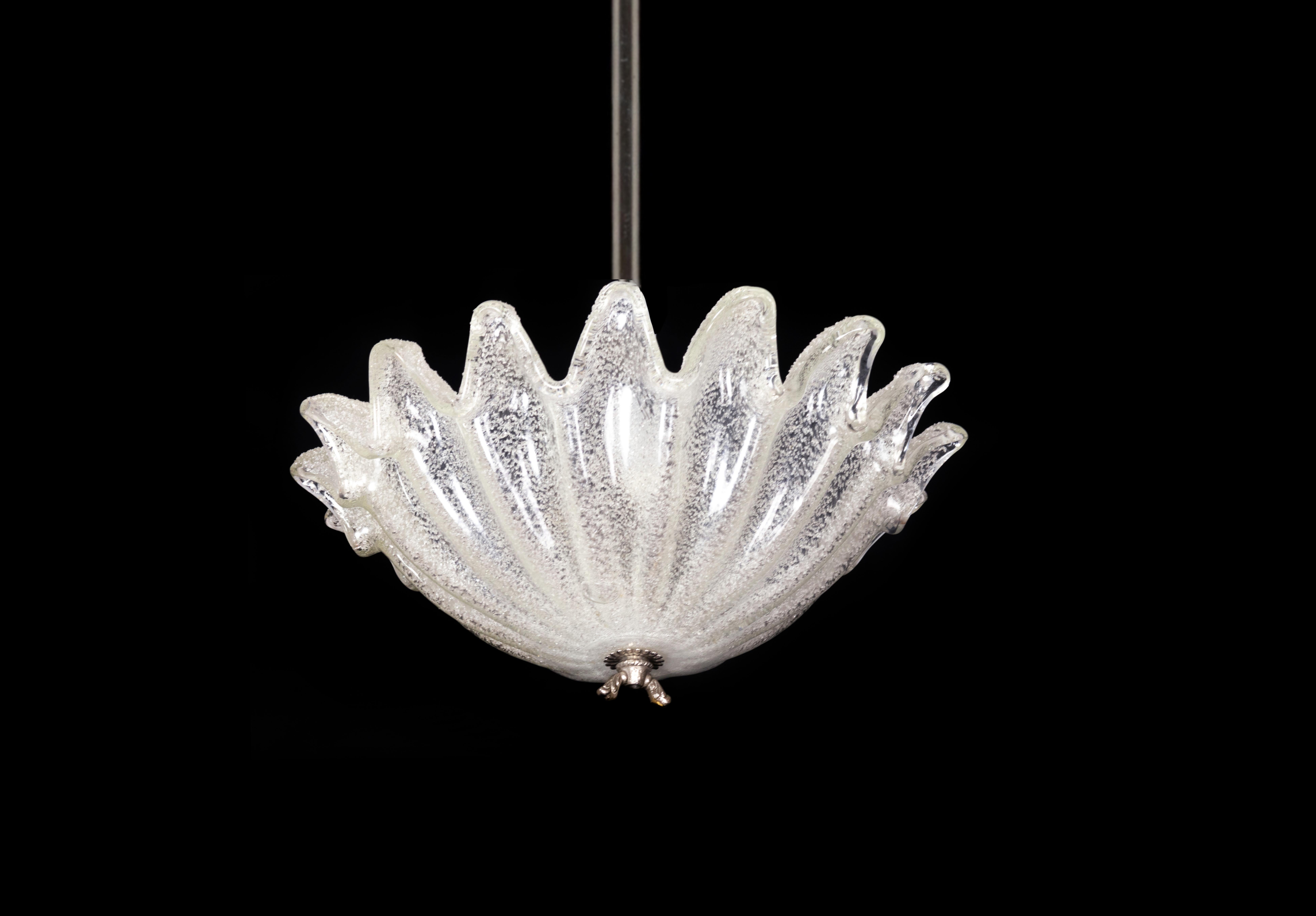 French Art Deco Chromed Plafond Chandelier, 20th Century  For Sale