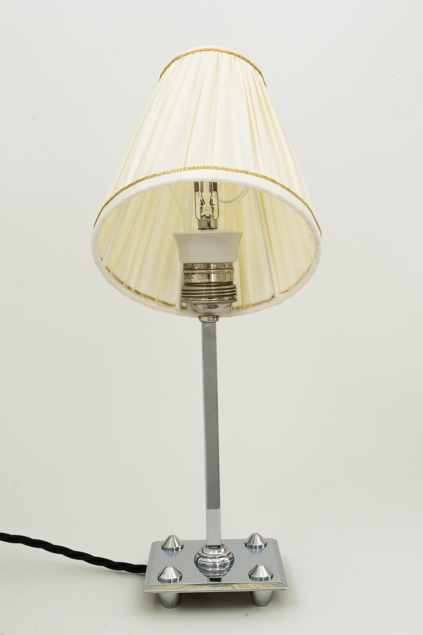 Lampe de bureau Art Déco avec abat-jour en tissu, Vienne, circa 1920 en vente 3
